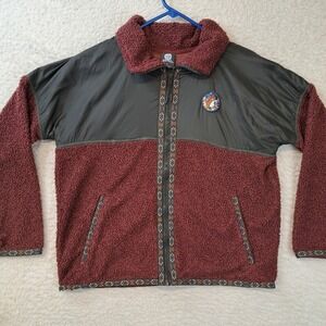 Buc-ee's Fall 2023 Ladies Berber Red/Gray Colorblocked Jacket Size Small